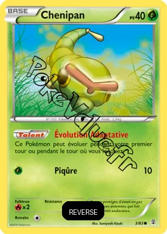 Carte Pokémon Caterpie  Reverse n°3 de la série Générations