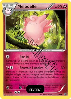 Carte Pokémon Clefable  Reverse n°51 de la série Générations