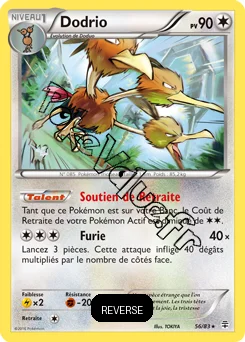 Carte Pokémon Dodrio  Reverse n°56 de la série Générations