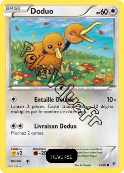 Carte Pokémon Doduo  Reverse n°55 de la série Générations