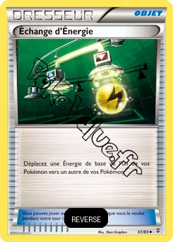 Carte Pokémon Échange d'Énergie Reverse n°61 de la série Générations
