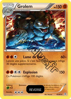 Carte Pokémon Golem  Reverse n°45 de la série Générations