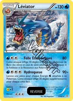 Carte Pokémon Léviator  Reverse n°23 de la série Générations