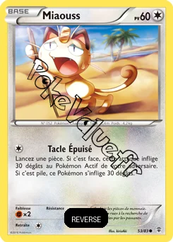 Carte Pokémon Miaouss  Reverse n°53 de la série Générations