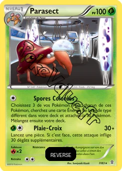 Carte Pokémon Parasect  Reverse n°7 de la série Générations