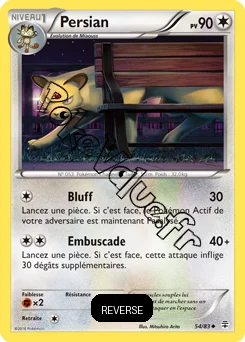 Carte Pokémon Persian  Reverse n°54 de la série Générations
