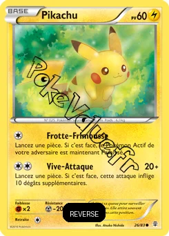 Carte Pokémon Pikachu  Reverse n°26 de la série Générations