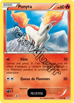 Carte Pokémon Ponyta  Reverse n°14 de la série Générations