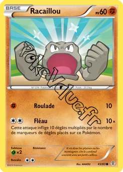 Carte Pokémon Racaillou  n°43 de la série Générations