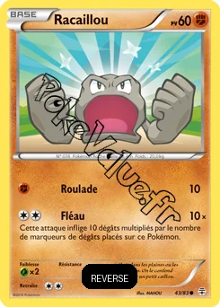Carte Pokémon Racaillou  Reverse n°43 de la série Générations