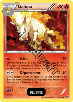 Carte Pokémon Rapidash  Reverse n°15 de la série Générations