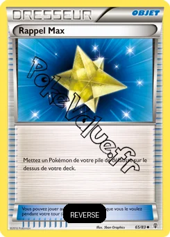 Carte Pokémon Rappel Max Reverse n°65 de la série Générations