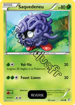 Carte Pokémon Saquedeneu  Reverse n°8 de la série Générations