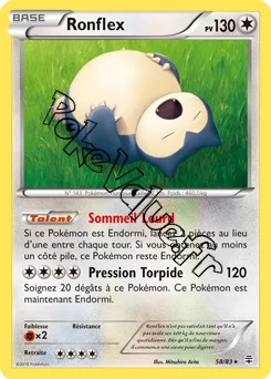 Carte Pokémon Snorlax  n°58 de la série Générations