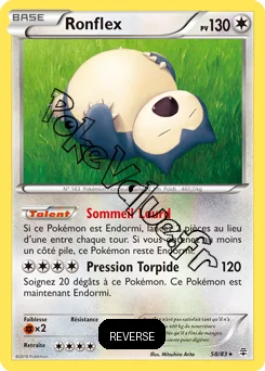 Carte Pokémon Snorlax  Reverse n°58 de la série Générations