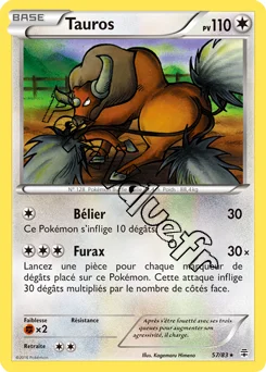 Carte Pokémon Tauros  n°57 de la série Générations