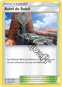 Carte Pokémon Autel du Soleil n°118 de la série Gardiens Ascendant