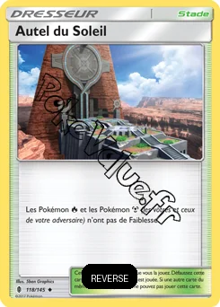 Carte Pokémon Autel du Soleil Reverse n°118 de la série Gardiens Ascendant