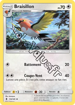Carte Pokémon Braisillon  n°110 de la série Gardiens Ascendant