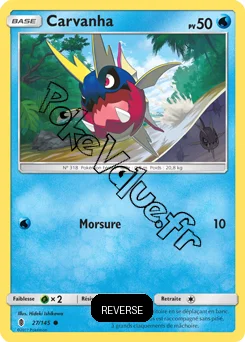 Carte Pokémon Carvanha  Reverse n°27 de la série Gardiens Ascendant