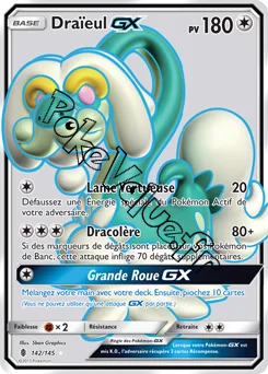 Carte Pokémon Draïeul GX n°142 de la série Gardiens Ascendant