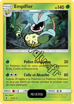 Carte Pokémon Empiflor  Reverse n°3 de la série Gardiens Ascendant