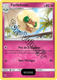 Carte Pokémon Farfaduvet  Reverse n°91 de la série Gardiens Ascendant