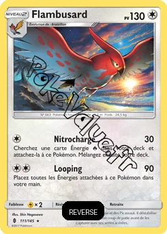 Carte Pokémon Flambusard  Reverse n°111 de la série Gardiens Ascendant