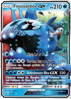 Carte Pokémon Froussardine GX  n°38 de la série Gardiens Ascendant