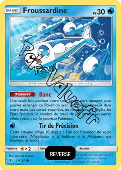 Carte Pokémon Froussardine  Reverse n°37 de la série Gardiens Ascendant