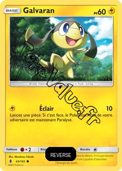 Carte Pokémon Galvaran  Reverse n°43 de la série Gardiens Ascendant
