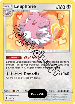 Carte Pokémon Leuphorie  Reverse n°102 de la série Gardiens Ascendant