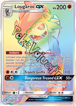 Carte Pokémon Lougaroc GX  n°156 de la série Gardiens Ascendant