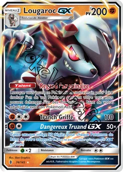 Carte Pokémon Lougaroc GX  n°74 de la série Gardiens Ascendant