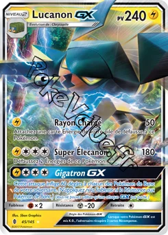 Carte Pokémon Lucanon GX  n°45 de la série Gardiens Ascendant