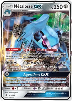 Carte Pokémon Métalosse GX n°85 de la série Gardiens Ascendant