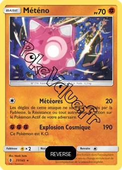 Carte Pokémon Météno Reverse n°77 de la série Gardiens Ascendant
