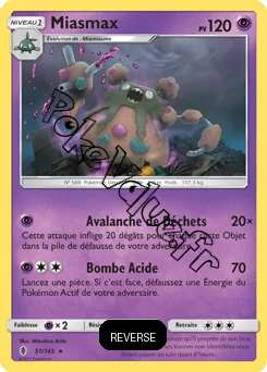 Carte Pokémon Miasmax  Reverse n°51 de la série Gardiens Ascendant
