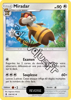 Carte Pokémon Miradar  Reverse n°108 de la série Gardiens Ascendant