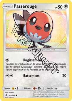 Carte Pokémon Passerouge  n°109 de la série Gardiens Ascendant