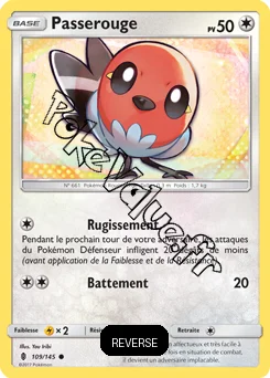 Carte Pokémon Passerouge  Reverse n°109 de la série Gardiens Ascendant