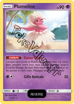 Carte Pokémon Plumeline  Reverse n°55 de la série Gardiens Ascendant
