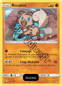 Carte Pokémon Rocabot  Reverse n°73 de la série Gardiens Ascendant