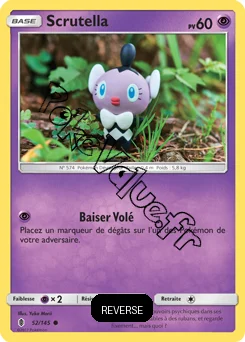 Carte Pokémon Scrutella  Reverse n°52 de la série Gardiens Ascendant