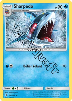 Carte Pokémon Sharpedo  n°28 de la série Gardiens Ascendant