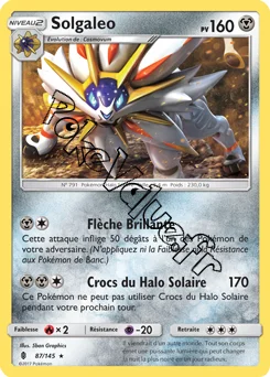 Carte Pokémon Solgaleo  n°87 de la série Gardiens Ascendant