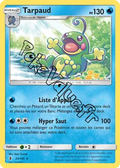 Carte Pokémon Tarpaud  n°25 de la série Gardiens Ascendant