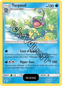 Carte Pokémon Tarpaud  Reverse n°25 de la série Gardiens Ascendant