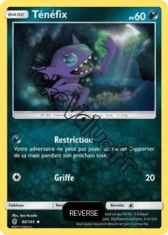 Carte Pokémon Ténéfix Reverse n°80 de la série Gardiens Ascendant