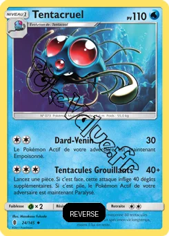 Carte Pokémon Tentacruel  Reverse n°24 de la série Gardiens Ascendant
